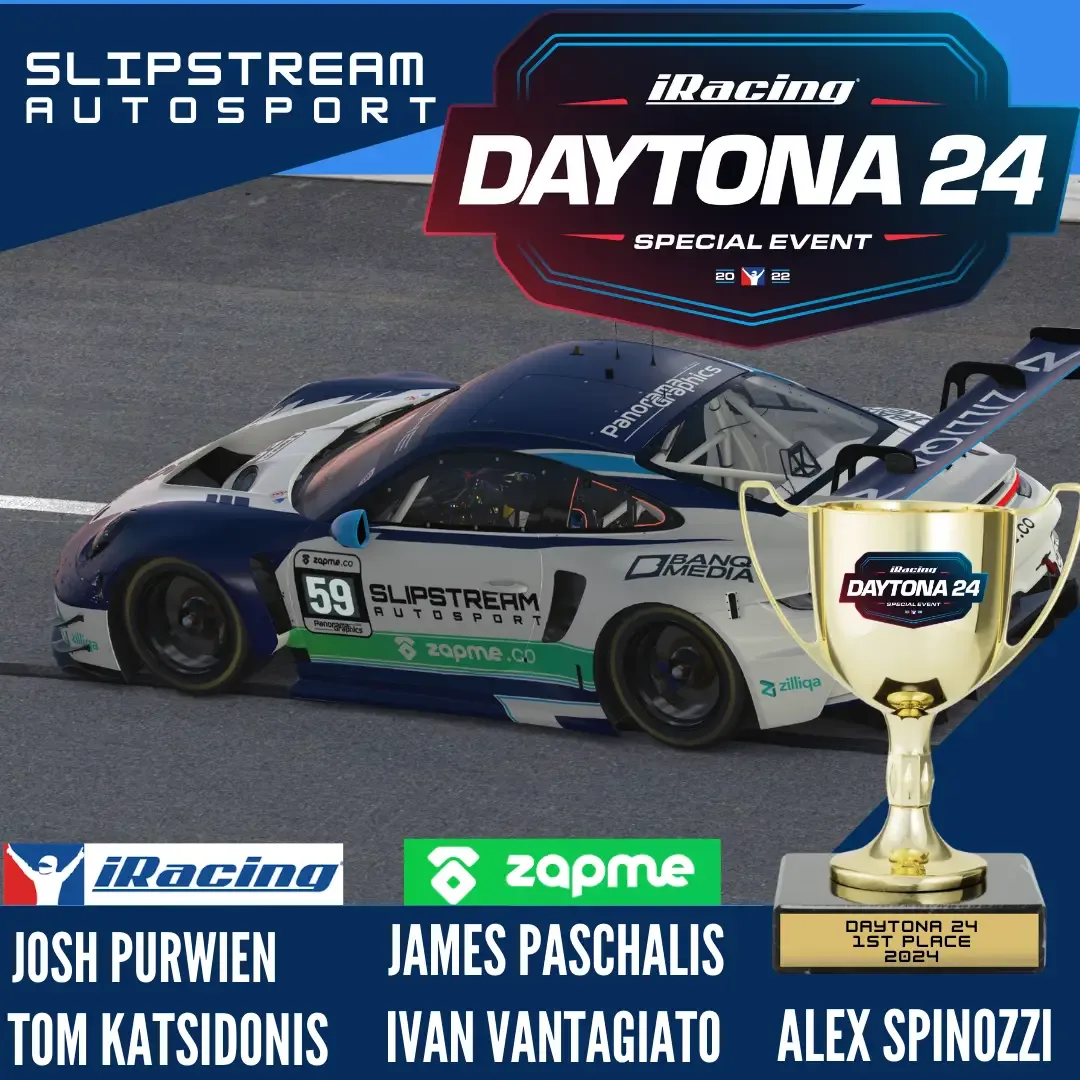 Slipstream Autosport Daytona 24 Hour winning line up with the event trophy